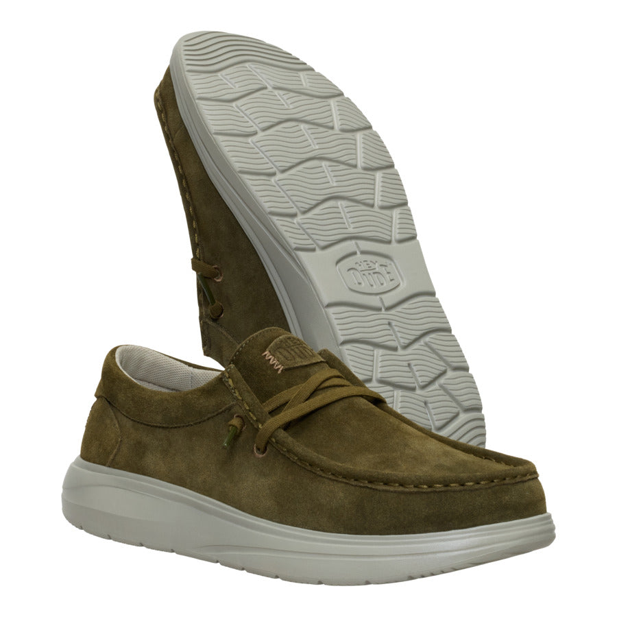 Wally Comf Suede – Dark Olive/Stone Grey - Image 3