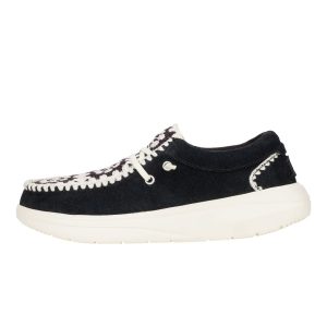 Wendy Comf Suede Crochet – Black/Multi